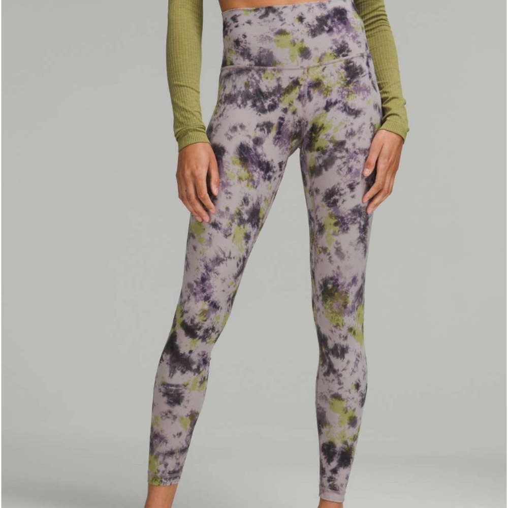 *SOLD* Lululemon Align High Rise Pant Leggings Radial Tie Dye Grey Green size 12